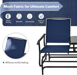 Tangkula 2 Person Swing Glider Chair, Patio Rocking Loveseat w/Center Tempered Glass Table - Photo 5