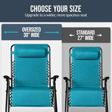 Best Choice Products Set of 2 Extra Wide Adjustable Steel Mesh Zero Gravity Lounge Chair Recliners w/Pillows and Cup - Photo 4