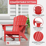 Costaelm Outdoor Adirondack Chair, HDPE Patio Chair, Weather Resistant Lawn Firepit Outside Chairs for Porch, Poolside - Photo 4