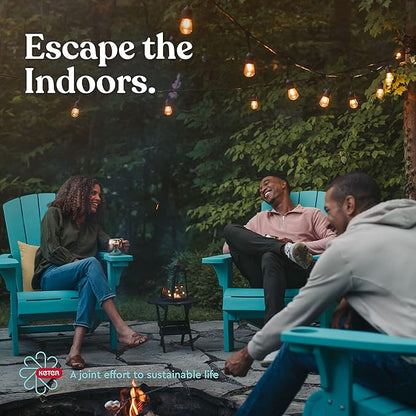 Keter Alpine Adirondack 2 Pack Resin Outdoor Furniture Patio Chairs with Cup Holder-Perfect for Beach, Pool, and Fire Pit Seating, Dark Grey