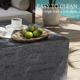 UPHA 28" Square Outdoor Coffee Table, Modern Hollow Concrete Patio Table - Photo 3