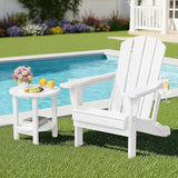 SERWALL Round Outdoor Side Table, HDPE Small Adirondack End Table - Photo 2