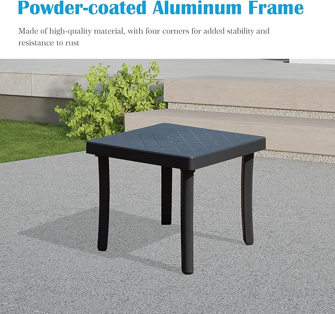 Domi Outdoor Lounge Chair, Aluminum Plastic Patio Chaise Lounge with Side Table & 5 Position Adjustable Backrest & - Photo 9