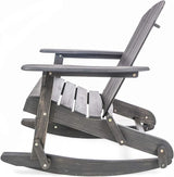 Christopher Knight Home Malibu Outdoor Acacia Wood Adirondack Rocking Chair, Dark Grey - Photo 9