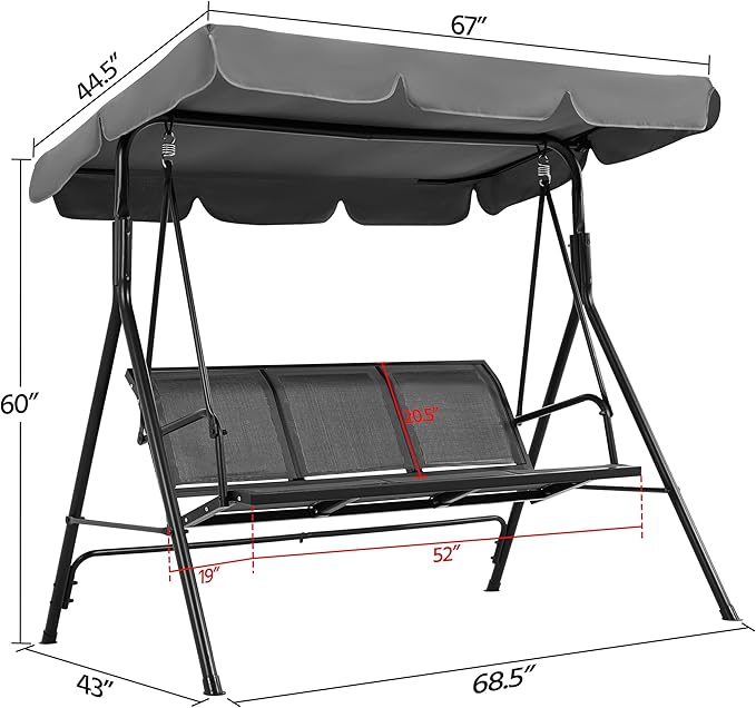 Yaheetech Outdoor Patio Swing Chair - Photo 3