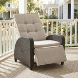 Green4ever Outdoor Patio Recliner with Adjustable Backrest and Footrest, All-Weather Wicker Patio Chair - Photo 6