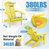 YEFU Adirondack Chairs Set of 6: Plastic Adirondack Chairs - Patio Chairs with Wood Texture - Outdoor Chair HIPS - Lawn - Photo 2