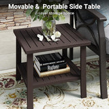 RoyalCraft Outdoor Patio Furniture Set, 3 Pieces Metal Patio Conversation Set with Side Table for Porch Garden Backyard - Photo 6
