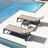 PURPLE LEAF 6-Piece Patio Chaise Lounge Outdoor Pool Lounge Chairs with Adjustable Backrest and Side Tables Aluminum - Photo 7