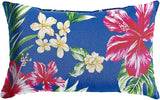 BrylaneHome Lumbar Pillow - 20" L x 13" W - Patio & Outdoor - Water, Stain & Fade Resistant - Cobalt Tropicana - Photo 1