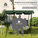 Tangkula 3 Person Porch Swing, Patio Swing with Removable Cushion & Powder-Coated Steel Frame - Photo 3