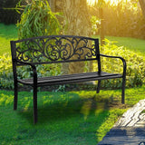 JHshop 50 Inches Outdoor Garden Bench, Patio Park Bench, Bench Chair for Porch, Garden Bench Outdoor Patio Bench Chair - Photo 8