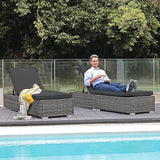 Patiorama Outdoor Patio Chaise Lounge Chair, Elegant Reclining Adjustable Pool Rattan Chaise Lounge Chair with Cushion - Photo 2