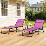 Outsunny Folding Chaise Lounge Chair Set of 2, Patio Sun Tanning Chair - Photo 8