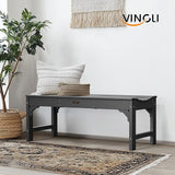 VINGLI Outdoor Bench Garden Bench HDPE Porch Bench, All-Weather Patio Bench - Photo 2