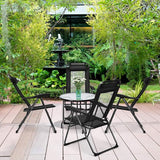 Giantex Set of 4 Patio Dining Chairs, Folding Lounge Chairs with 7 Level Adjustable Backrest, 300 Lbs Capacity - Photo 2