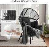ONBRILL Egg Chair for Outdoor & Indoor, Patio Wicker Chair with Thick Cushion, Oversized Rattan Chairs for Balcony - Photo 7