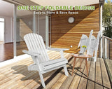 Foldable Adirondack Chairs - All-Weather Lawn & Patio Chairs with Wide Armrests, Solid Wood, 350 Lbs, White - Photo 5