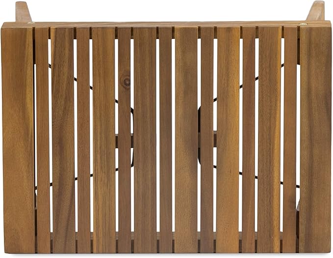 Christopher Knight Home Hilton Outdoor Acacia Wood Folding Side Table, Teak Finish - Photo 9