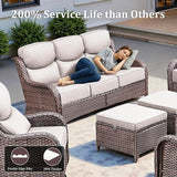 Luxury High Back Patio Furniture Set with Fire Pit Table - Photo 7