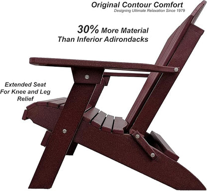 DuraWeather Poly® Classic King Size Folding Adirondack Chair (Merlot Burgundy)
