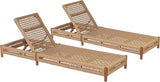 Christopher Knight Home Mercer Acacia Wood Chaise Lounge Chair Outdoor Set of 2 - Photo 4