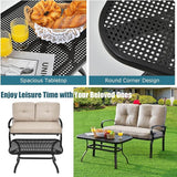 RELAX4LIFE Patio Loveseat with Coffee Table - 2-Piece Patio Conversation Sofa Set w/Backrest & Cushions - Photo 6