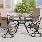 Betterhood 42” Outdoor Patio Table, Metal Patio Dining Table for All Weather, Round Outdoor Coffee Table - Photo 7