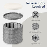 Best Choice Products Round Wicker Ottoman, Multipurpose Outdoor Furniture for Patio, Backyard, Additional Seating - Photo 7