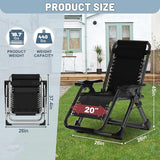 Slsy Zero Gravity Chair, Reclining Lounge Chair with Removable Cushion & Tray for Indoor and Outdoor - Photo 3