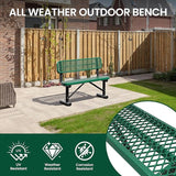 4 Feet Heavy Duty Metal Park Bench for Outside, Outdoor Bench with Backrest & Portable Frame - Photo 6
