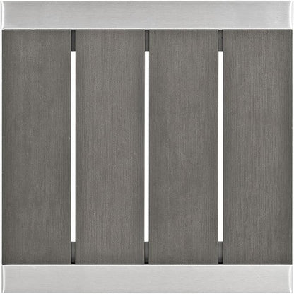 Modway Shore Aluminum Outdoor Patio Side Table in Silver Gray