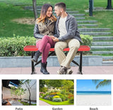 4FT Metal Park Bench for Outside, All-Weather Thermoplastic Coating Outdoor Bench with Anchor - Photo 5