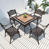 Outdoor Dining Chair Cast Aluminum Patio Chairs Set of 2 All-Weather Patio Dining Chair with Adjustable Feet for - Photo 2