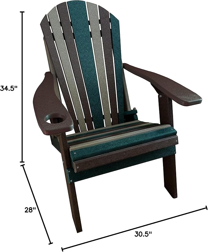 Furniture Barn USA Poly Folding Adirondack Chair with Smart Phone Holder, Camo