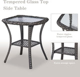 Belord 5 Piece Wicker Patio Furniture Set, Outdoor Swivel Rocker Chairs Set of 2 with Ottomans and Side Table - Photo 8