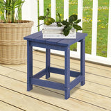 LZRS Adirondack Square Outdoor Side Table for Patio, Pool Composite Patio Table, HDPE End Tables for Backyard, Pool - Photo 5