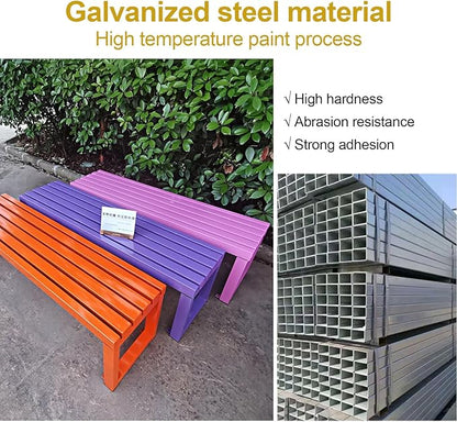 Patio Metal Bench, Garden Benches for Outdoors, Porch Furniture for Outside Park, Picnic, Yard, Front Porch Backyard Outside Decor(E,80cm/31in)