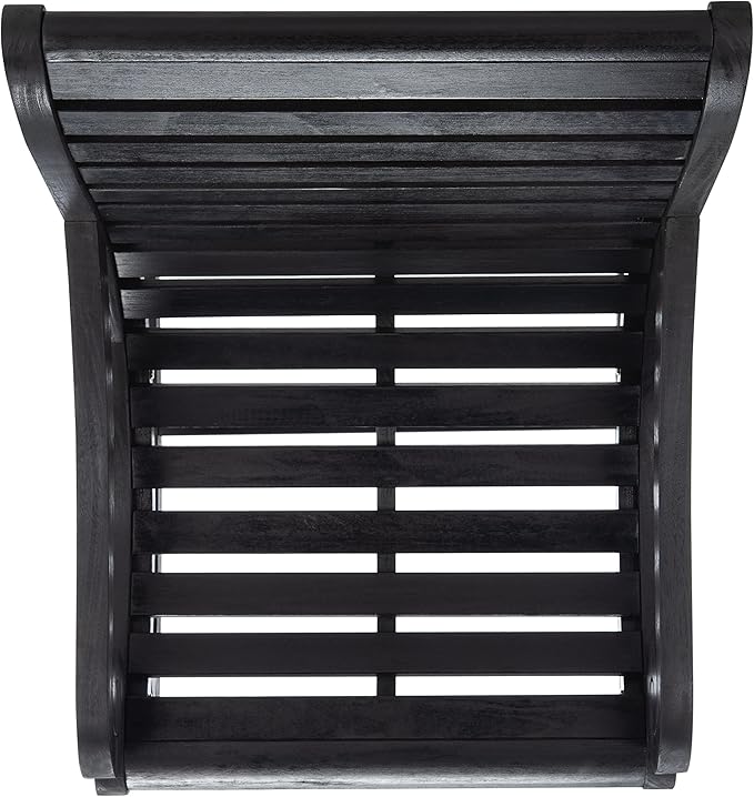 SAFAVIEH Outdoor Collection Sonora Black Slatted Rocking Chair