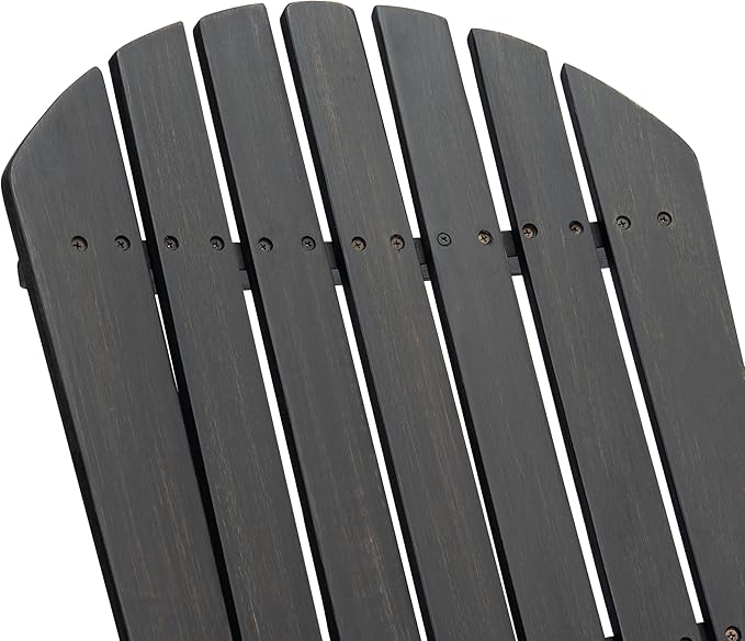 Outdoor Folding Adirondack Lounge Chairs,Acacia Wood Patio Chairs,Slatted Seat and Back,Wooden Handrail Lawn Chairs,Suitable for Lawn, Swimming Pool and Garden (Dark Gray)