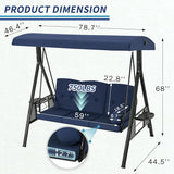 AECOJOY Outdoor Porch Swing with Cover, 3-Seat Patio Swings with Adjustable Canopy - Photo 5