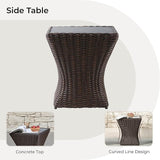CHITA 3 Pieces Wicker Patio Bistro Set, Outdoor Furniture Set with 2 Pieces Rattan Rocking Swivel Chairs - Photo 8