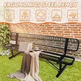 Ceridwen Outdoor Benches Heavy Duty Steel Frame Park Bench with Backrest Bench - Photo 4