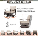 Kurapika 1 Piece Patio Furniture Chair, Outdoor Aluminum Swivel Glider Rocker, Patio Bistro Set Rocking Chair for Porch - Photo 3