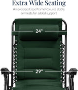 Best Choice Products Oversized Padded Zero Gravity Chair, Folding Outdoor Patio Recliner - Photo 3
