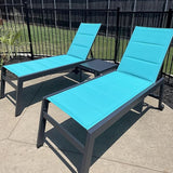 PURPLE LEAF Outdoor Chaise Lounge Set of 2 Aluminum Patio Lounge Chair with Wheels and Side Table Pool Chaise Lounge - Photo 3