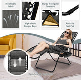 Tangkula Set of 2 Zero Gravity Chair, Folding Patio Lounge Chair Adjustable Outdoor Recliner with Cup Holder - Photo 7