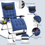 Yaheetech Zero Gravity Chair, Folding Reclining Lounge Recliner with Removable Pad & Headrest & Side Cup Holder Tray - Photo 4