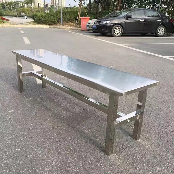 Outdoor Patio Bench, 304 Stainless Steel Outdoor Garden Bench, 660 Lbs Load-Bearing Capacity, for Patio, Park, Commercial Use(120cm/47in)