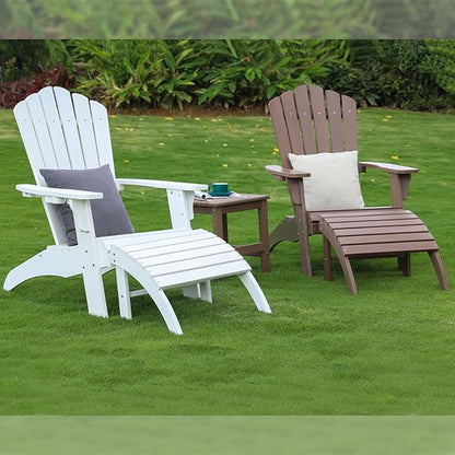 Psilvam Adirondack Chair, Oversized Poly Lumber Fire Pit Chair with Cup Holder, 350Lbs Support Patio Chairs for Garden, Weather Resistant Outdoors Seating, Relaxing Gift for Father & Mother (White)